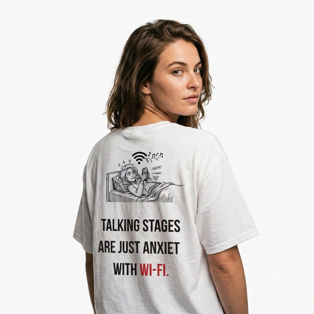 Unisex T-Shirt "Talking stages are just anxiety with Wi-Fi."